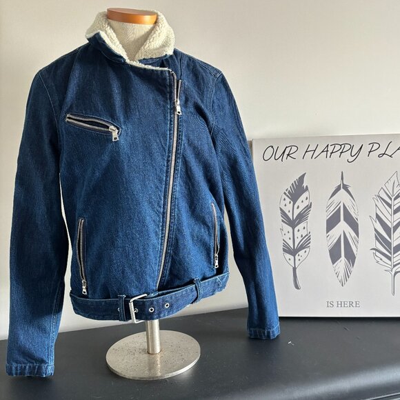 Retro Gap Jean Jacket in Excellent Condition with Sherpa Like Partial Lining - L - Picture 1 of 10